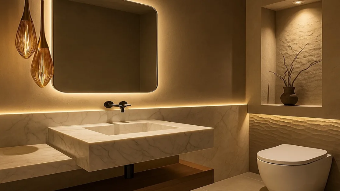 como decorar um lavabo de luxo