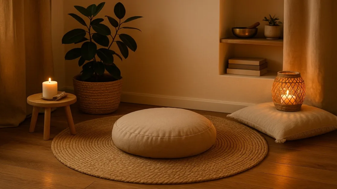 ideias acolhedoras para montar seu cantinho de meditação