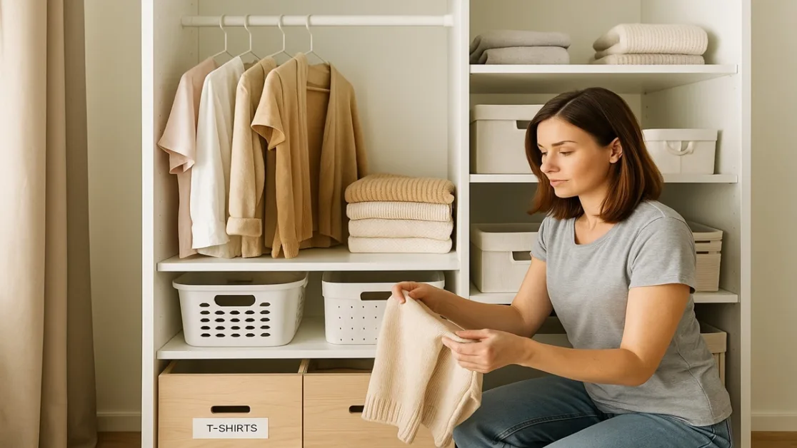 organização de guarda roupa