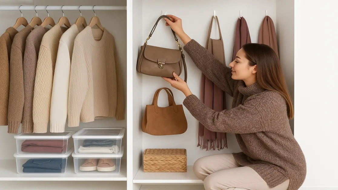 organização de guarda roupa