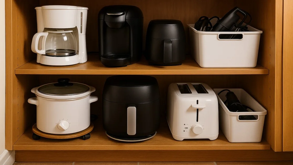 organizar os armários da cozinha