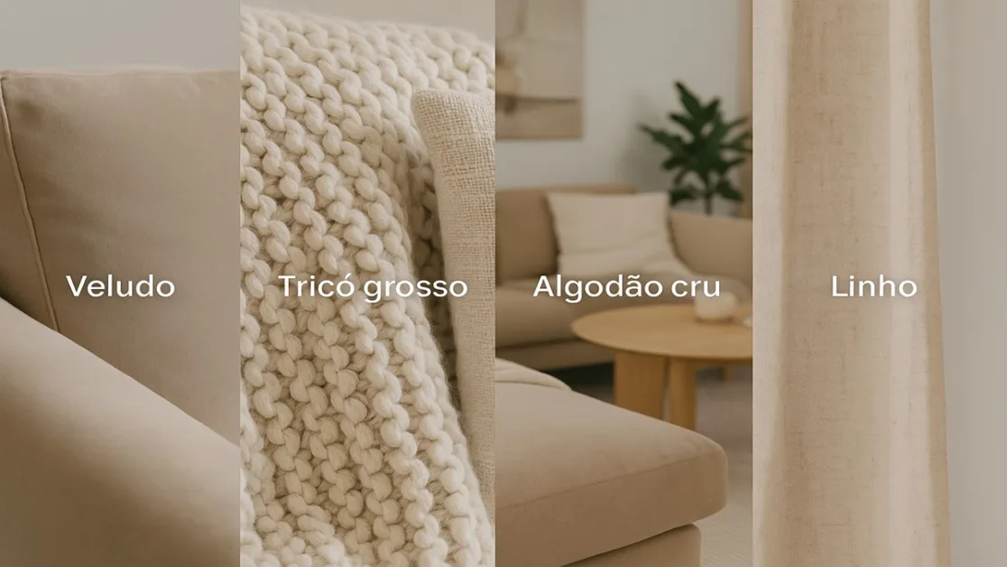 tipos de texturas em sala de estar
