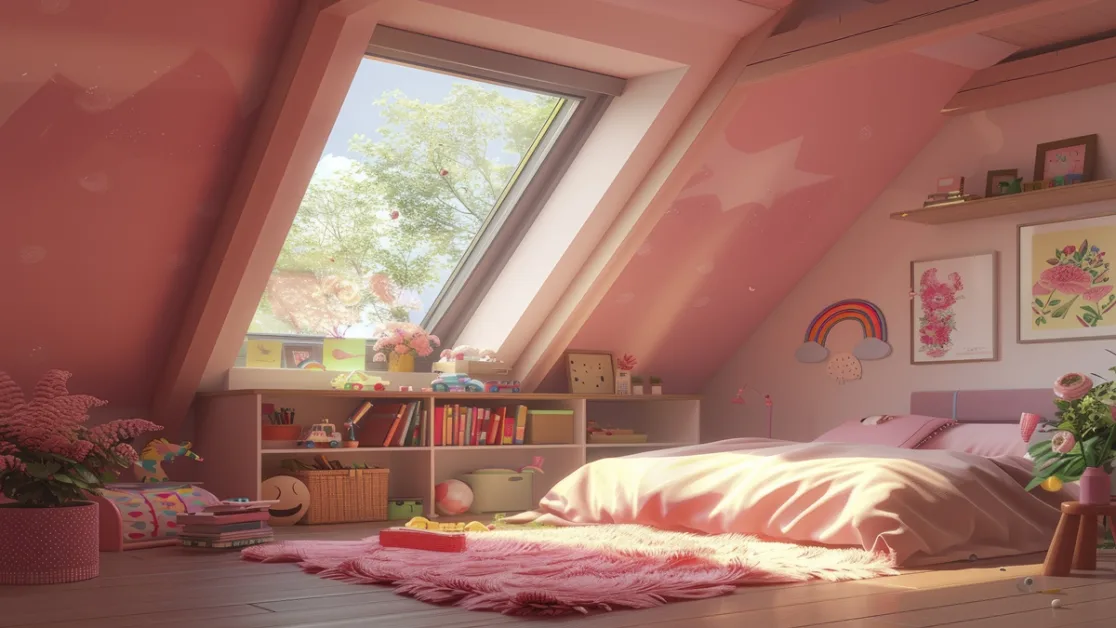 Quarto infantil feminino moderno
