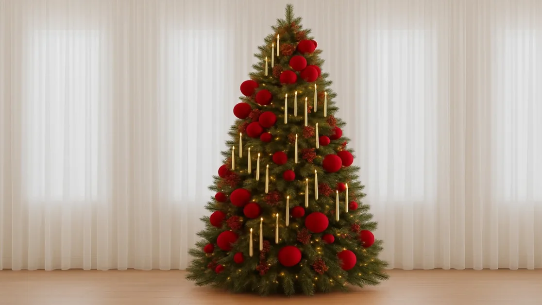 arvore de natal com velas de led.
