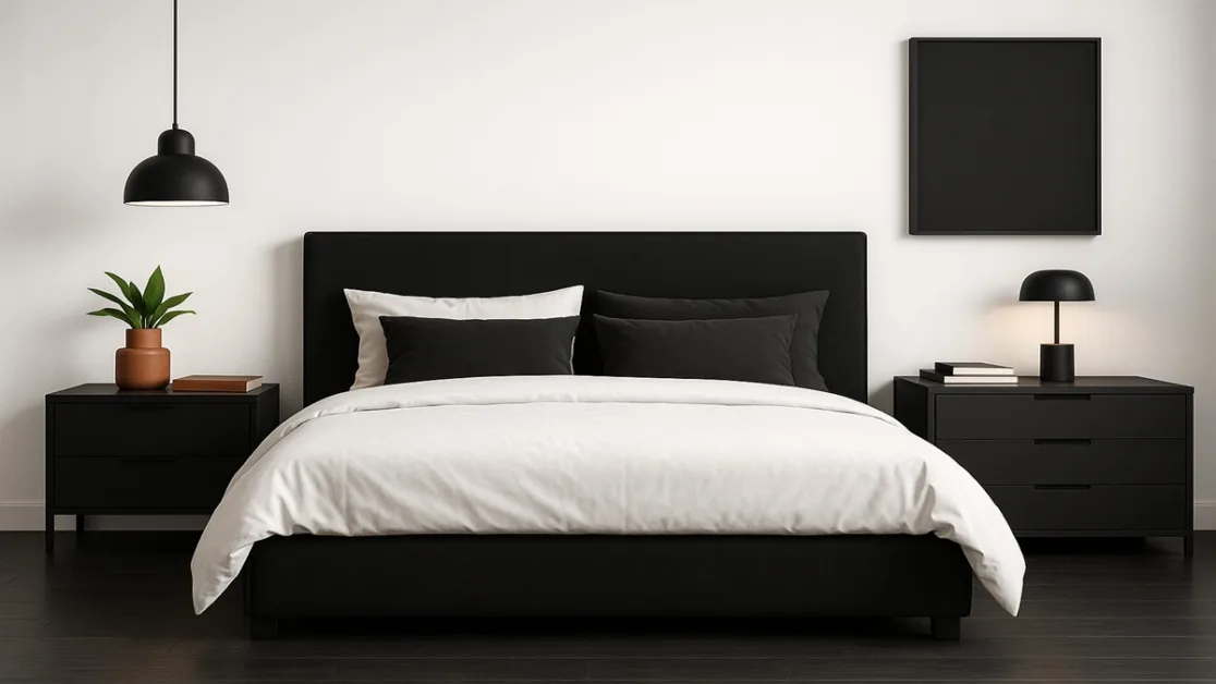 decoração de quarto preto