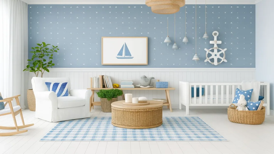 ideias de decoração de quarto de bebê náutico