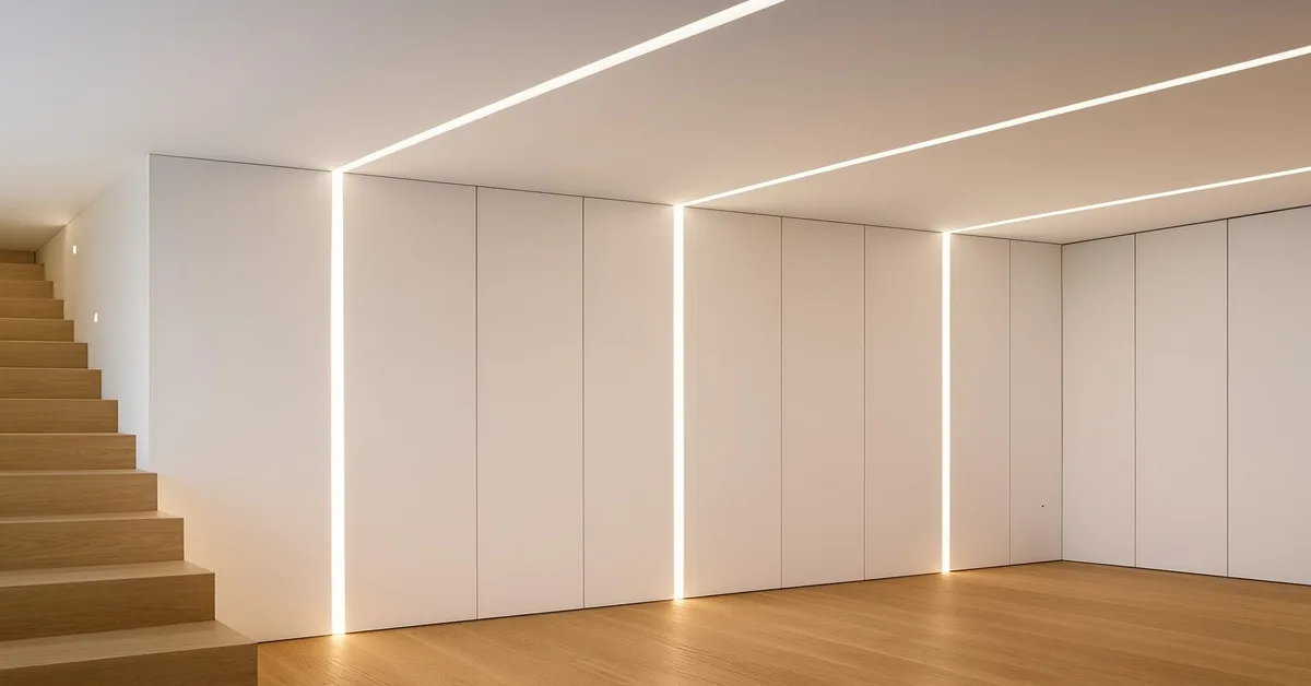 Trilhos com Perfis Embutidos iluminação