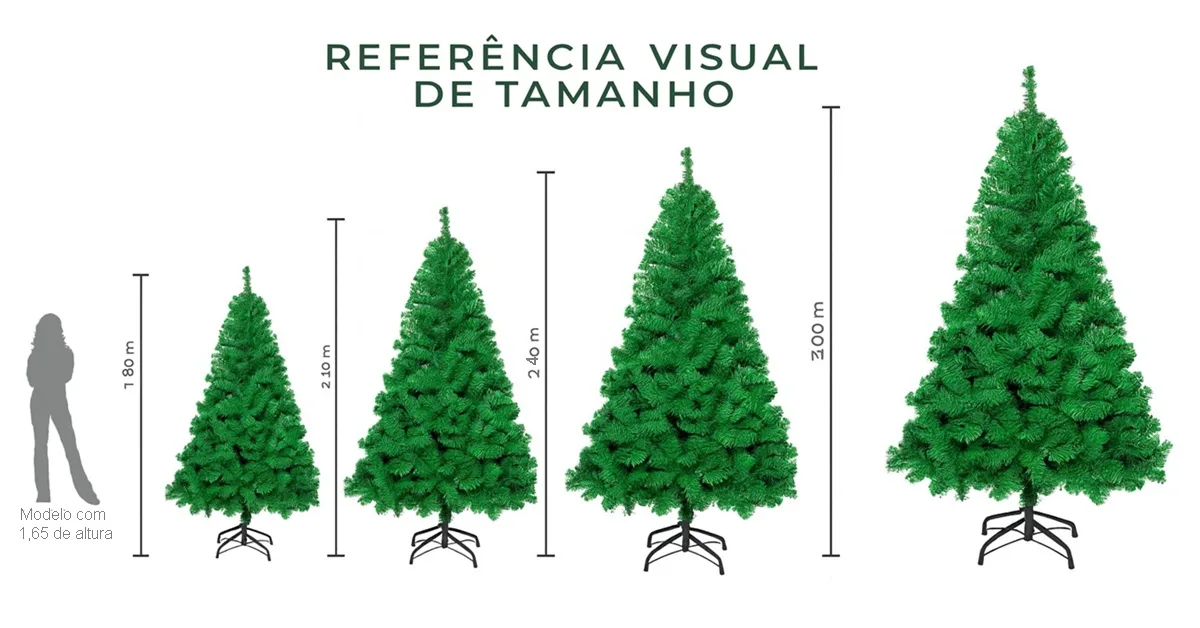 tamanhos de arvore de natal