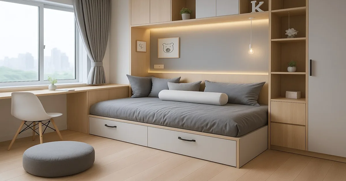 Cama com escrivaninha integrada