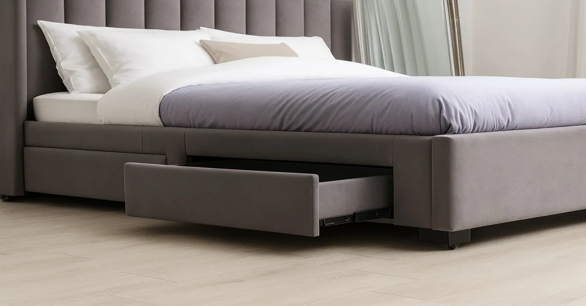 Cama com gavetas embutidas