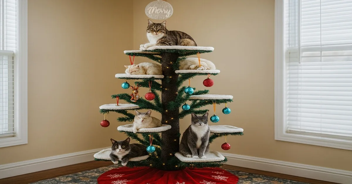 arvore de natal para gato