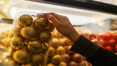 Quantas bolas para árvore de natal de 1,80 m bem cheia