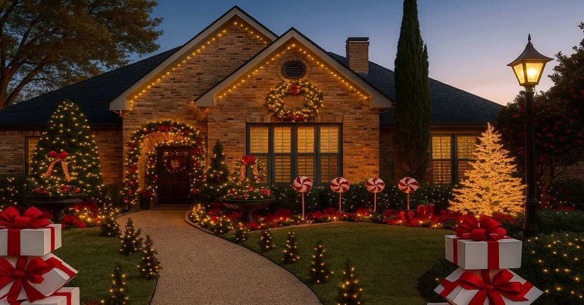 enefeites de natal para a fachada