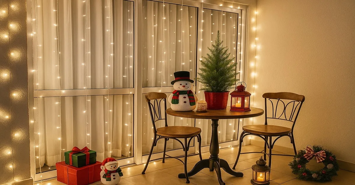 varanda iluminada para natal