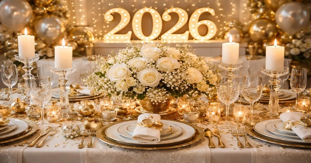 Mesa posta de Ano Novo