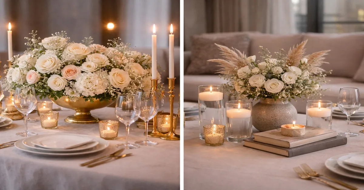 centro de mesa elegante e chique