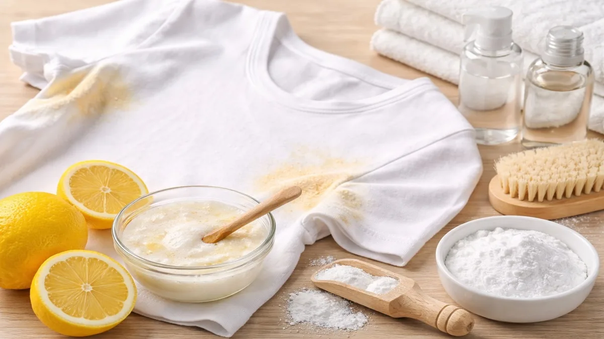 Como tirar manchas amarelas das axilas da roupa